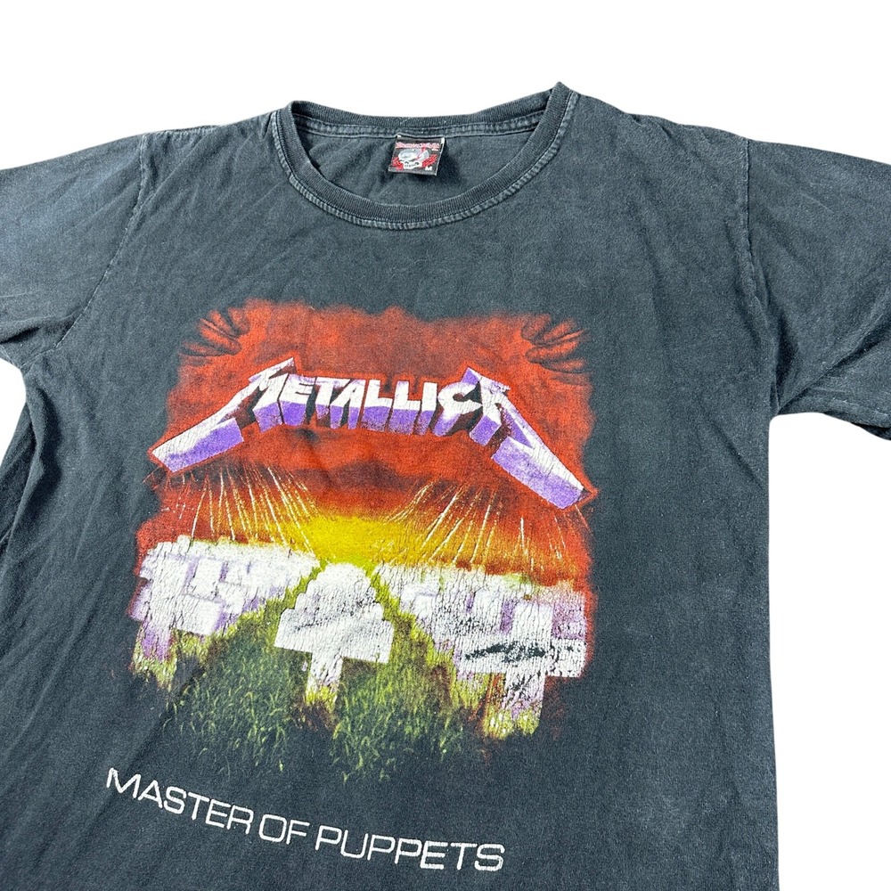 Vintage Metallica Master of Puppets Thrash Metal Tee Demon Night Tag Black M